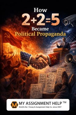 2+2=5 political propaganda symbolism illustration