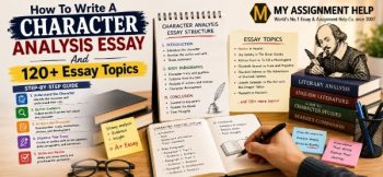 Character analysis essay guide featuring essay structure, literary characters, books, and character analysis essay topics.