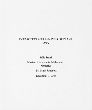 Example of a Chicago Style Title Page