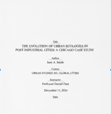 What is a Chicago Style Cover Page?