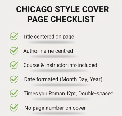 CHICAGO STYLE COVER PAGE CHECKLIST