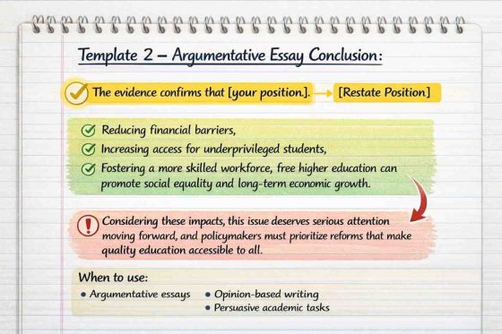 Argumentative Essay Conclusion Template