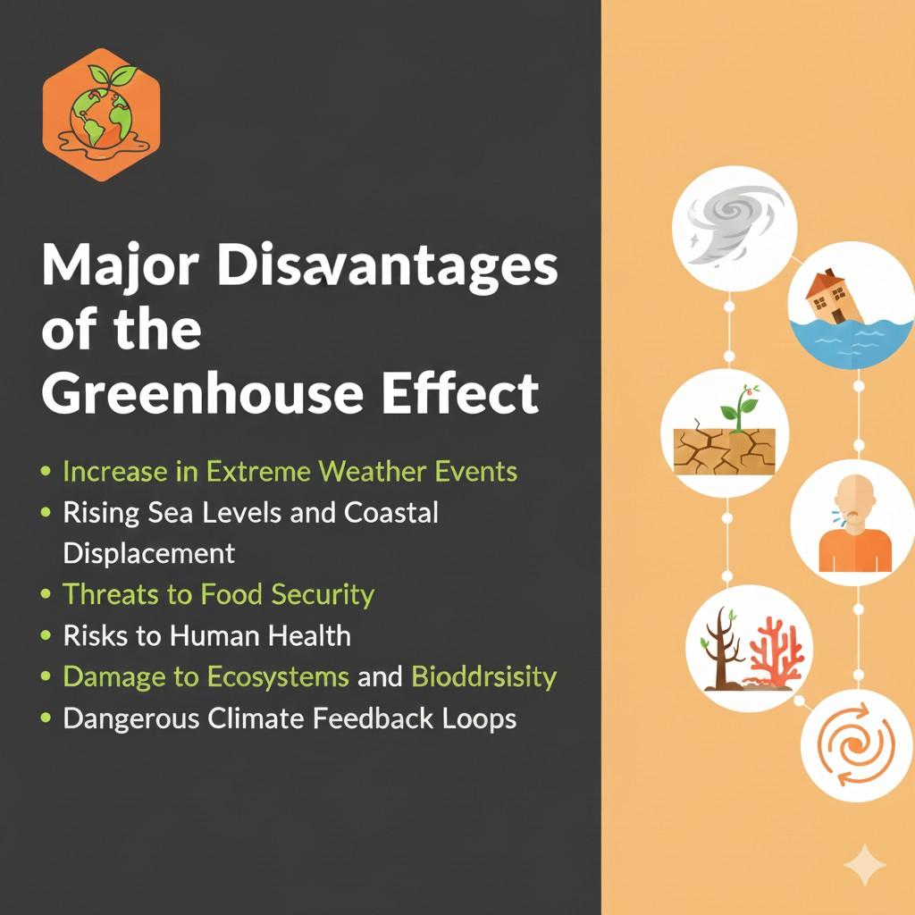 showing major disadvantages of the greenhouse effect