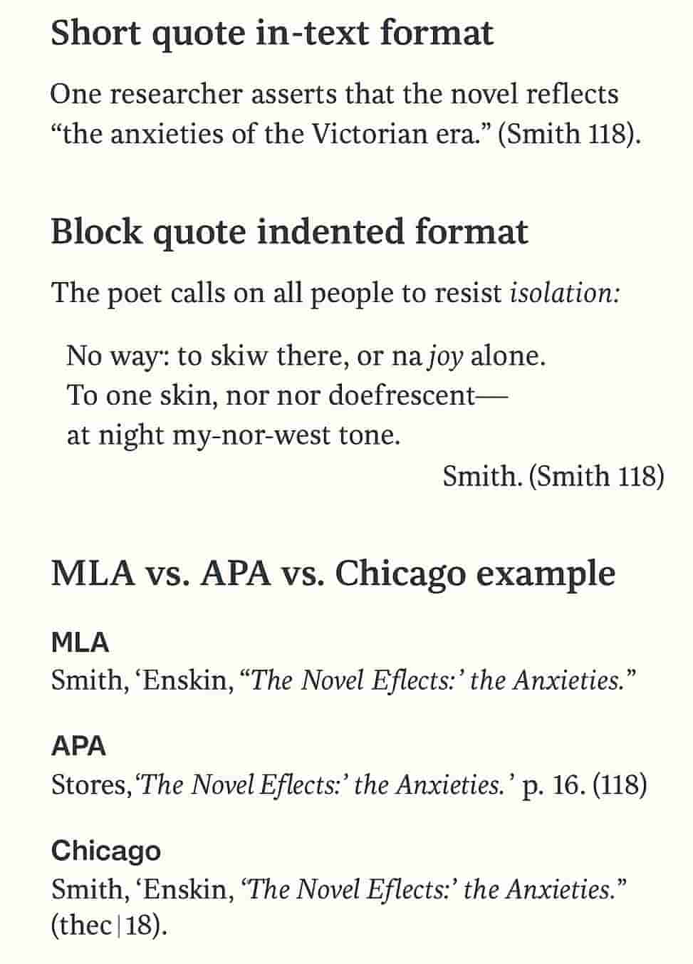 Quote Formating