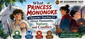 Princess Mononoke character analysis featuring San, Ashitaka, forest spirits, and themes of humanity, nature, and conflict.
