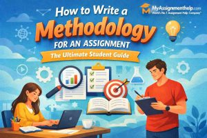 How to write a methodology for an assignment with step-by-step research process illustration