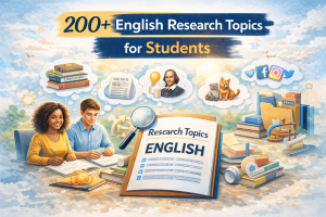 Student choosing English research topics for college research paper