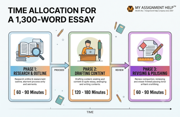 Three phases of writing 1300 word essay: outline, drafting and polishing